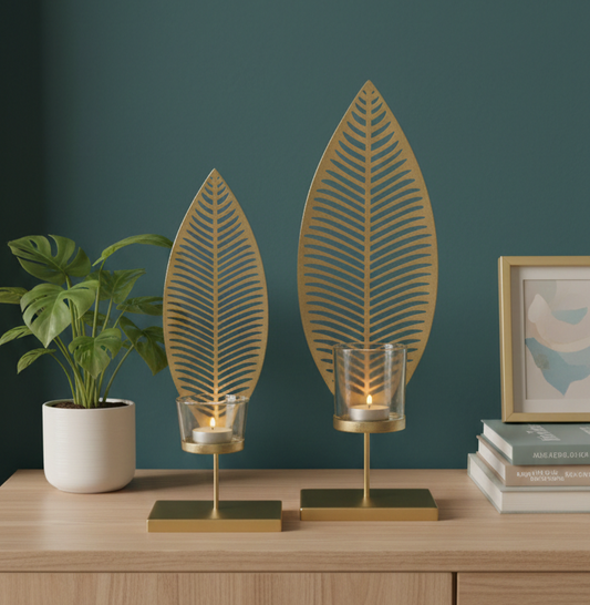 Candle Holder - Gold Leaf
