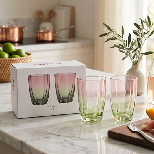 Pink & Green Juice Glass Pack of 2