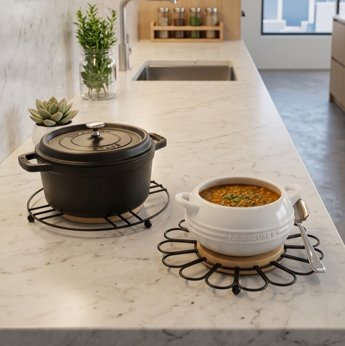 Wooden Pot Stand - Round