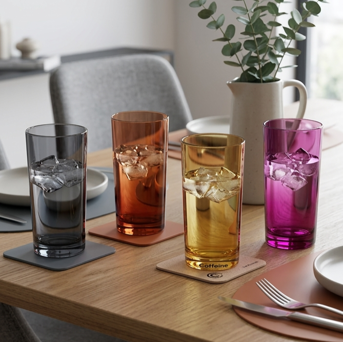 460ml Tall Multi-Color Glass Set of 4