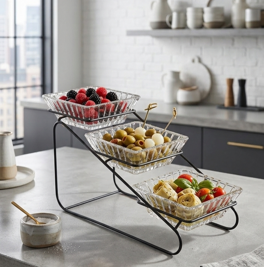 3-Tier Glass Serving Bowl