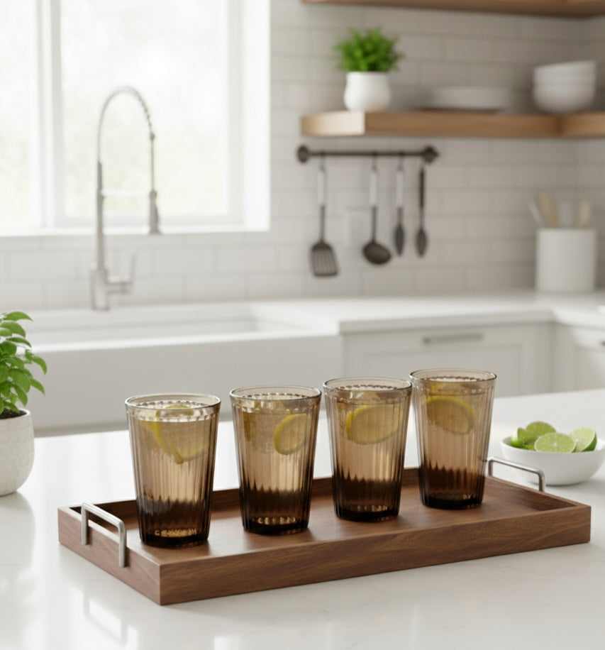 430ml Glass Set of 4 - Brown