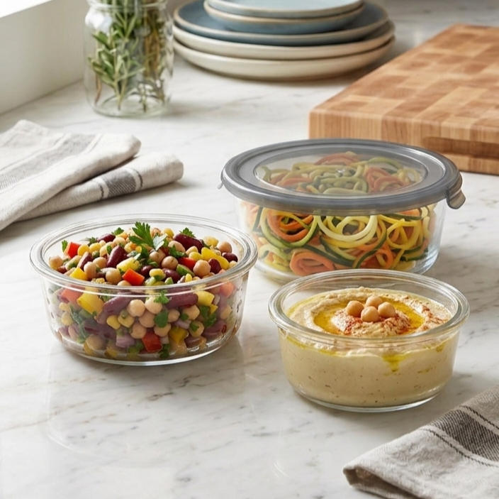 Round Glass Dish with Lid