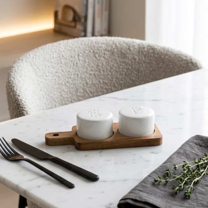Salt & Pepper Shaker with Platter