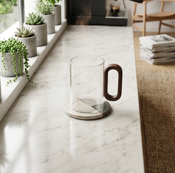Mug With Wooden Handle