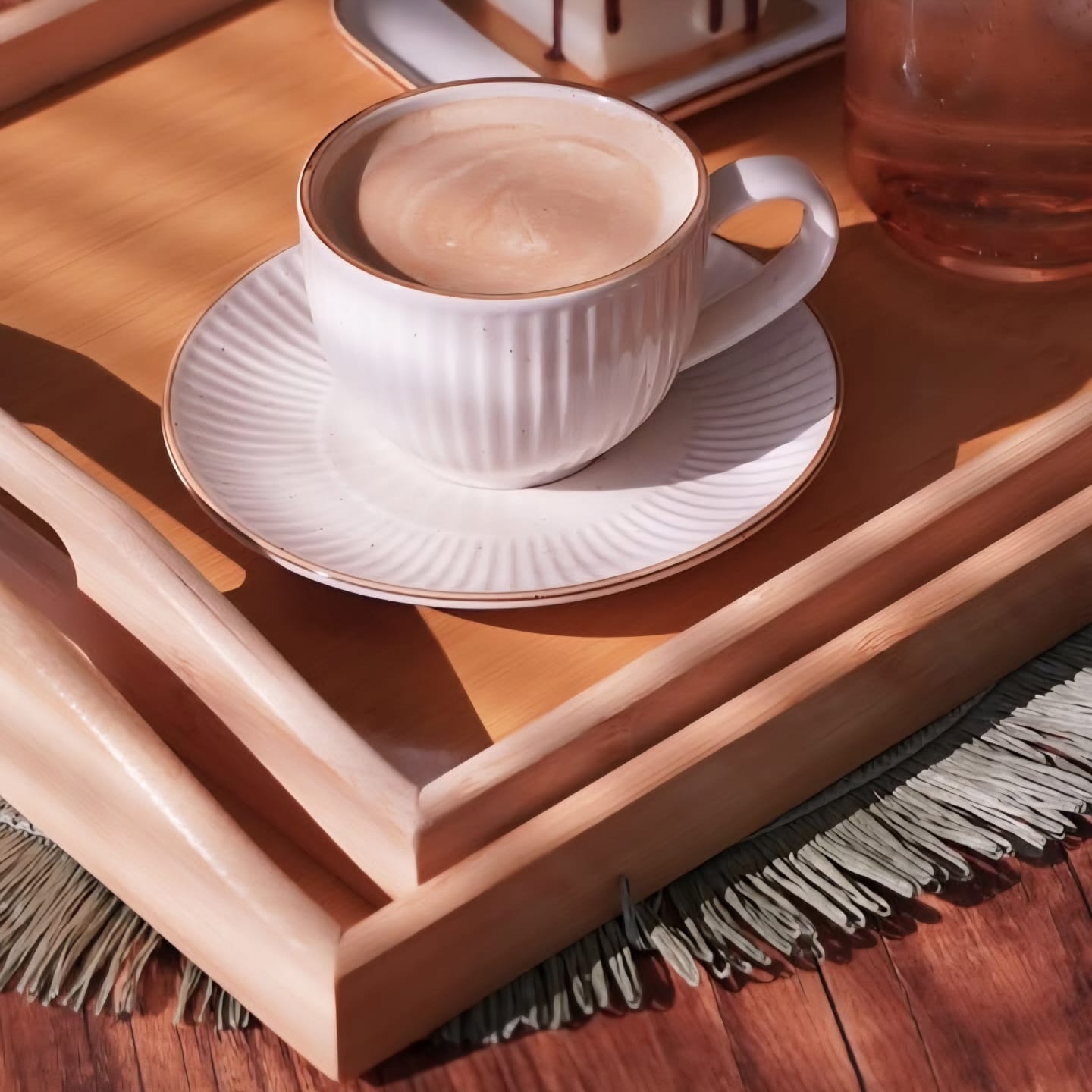 Set of 2 Wooden Trays