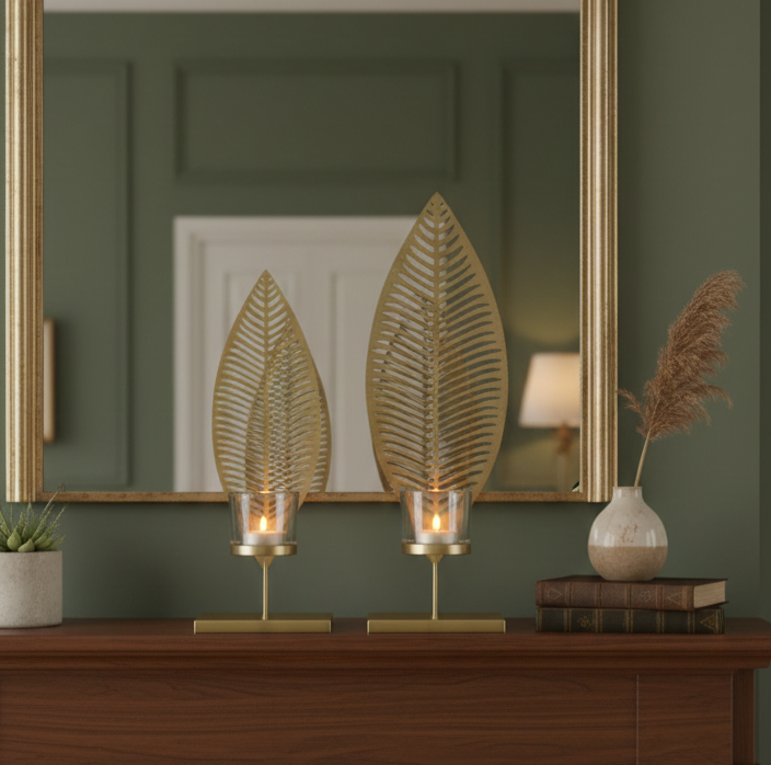 Candle Holder - Gold Leaf