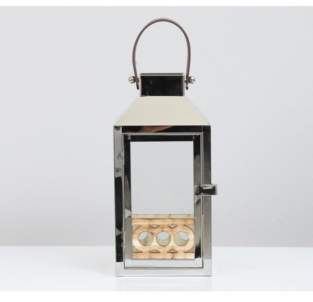 Stainless Steel Lantern Leather Handle