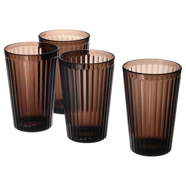 430ml Glass Set of 4 - Brown