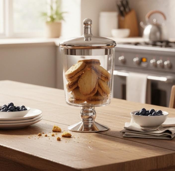 Decorative Glass Jar - Silver