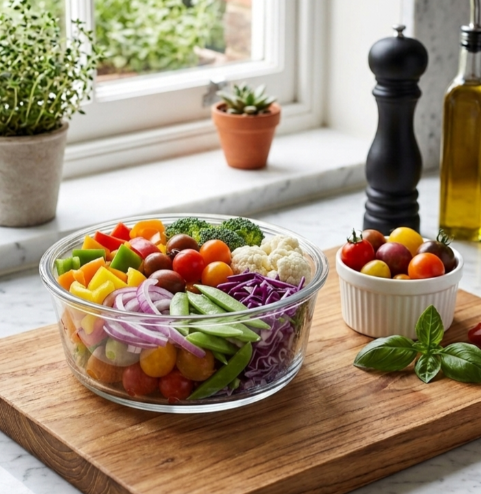 Round Glass Dish with Lid