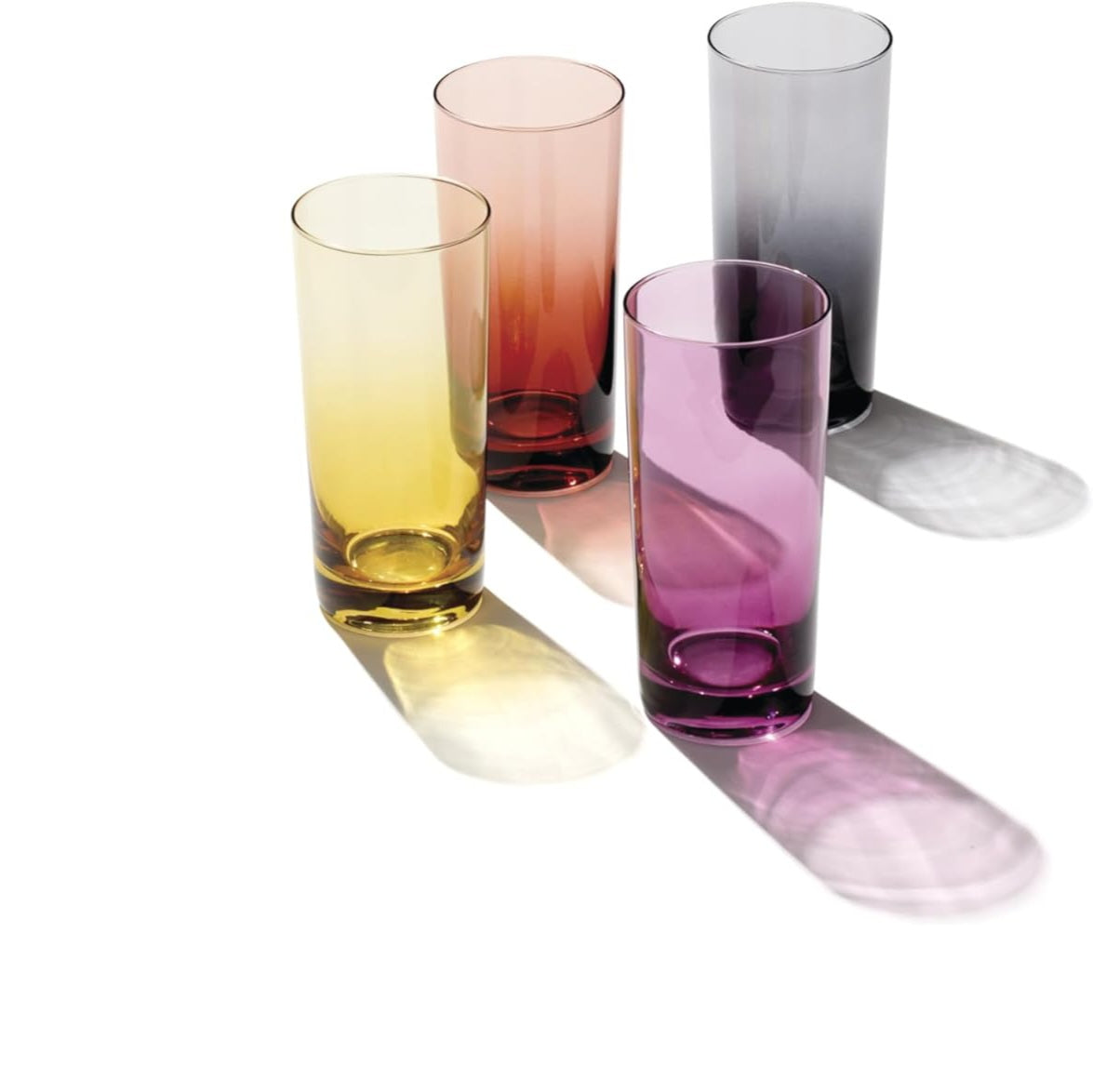 460ml Tall Multi-Color Glass Set of 4