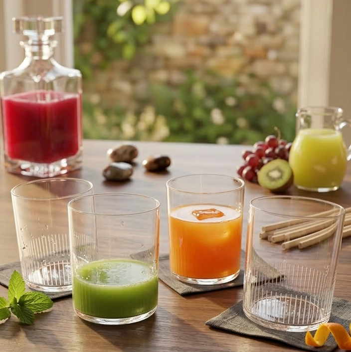 390ml Clear Glass Set of 4