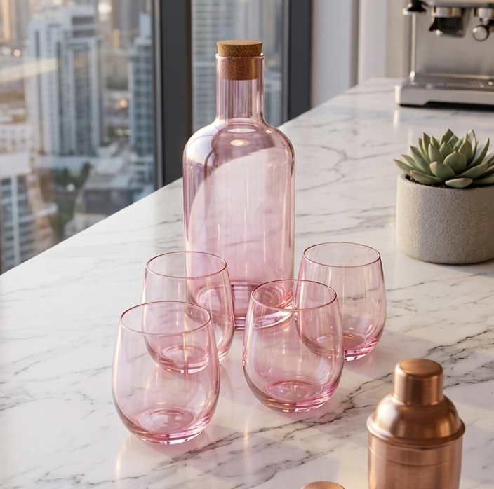 Glass Carafe 1.5L - Pink