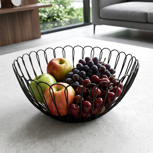 Metal Fruit Basket - Black