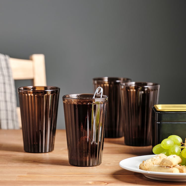 430ml Glass Set of 4 - Brown