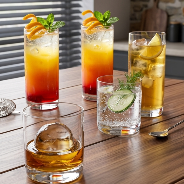 Clear Drinking Glass - Set of 6