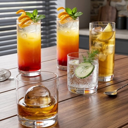 Clear Drinking Glass - Set of 6