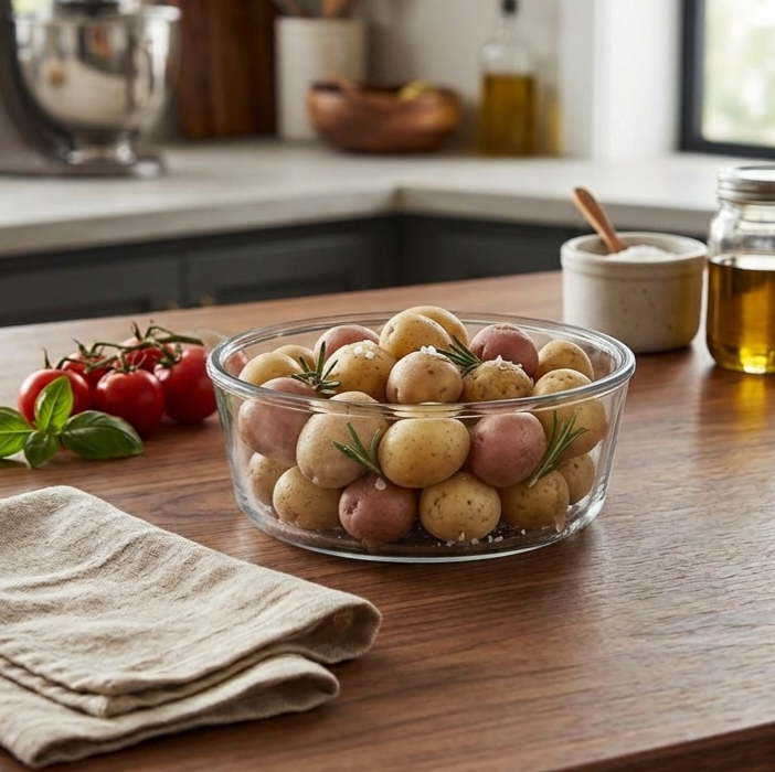 Round Glass Dish with Lid