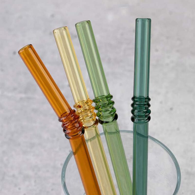 Set of 4 Glass Straw with Brush