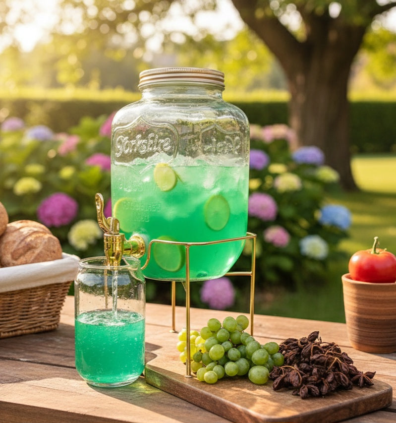 4L Glass Beverage Dispenser with Stand