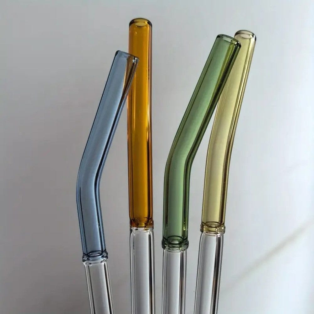 Set of 4 Glass Straw with Brush