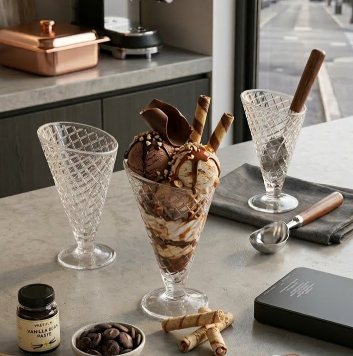 Ice Cream Glass Cups Set of 6