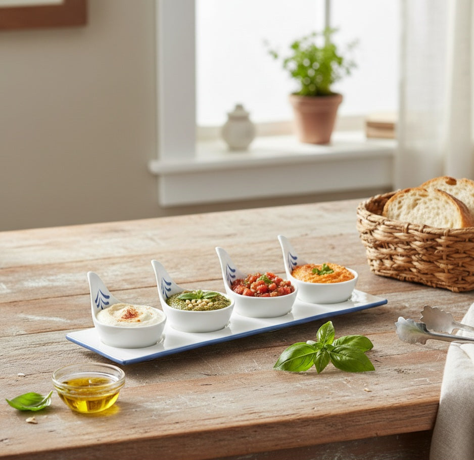 4-Pc Appetizer Bowl Set with Platter