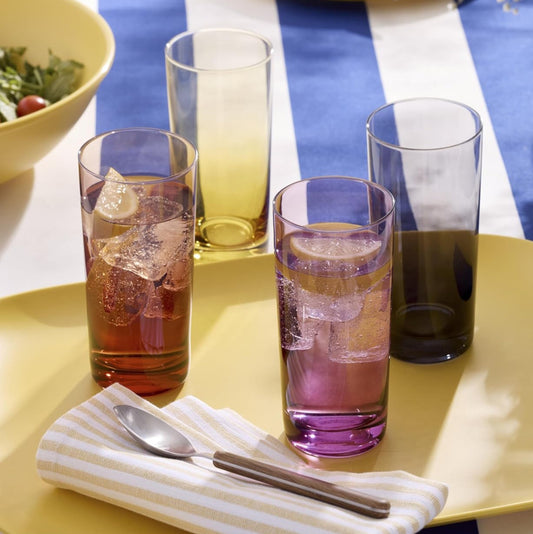 460ml Tall Multi-Color Glass Set of 4