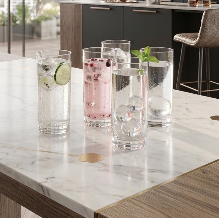 Clear Drinking Glass - Set of 6