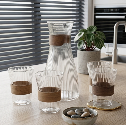 Glass Carafe with 4 Glass