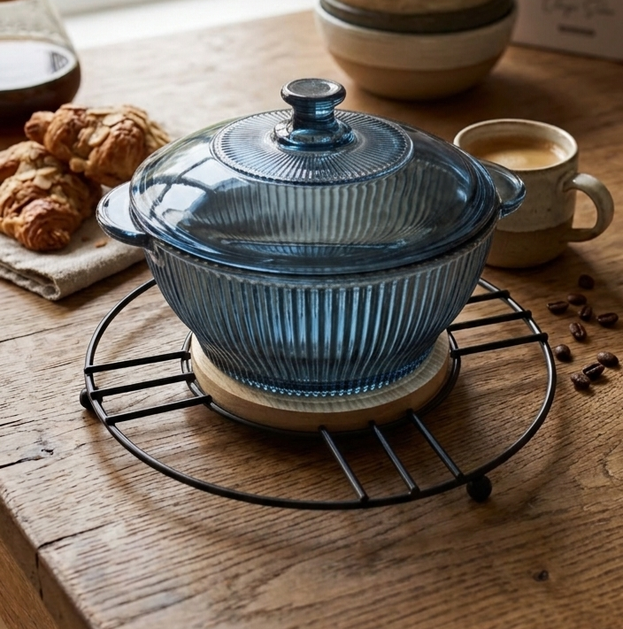 1500ml Glass Pot - Blue