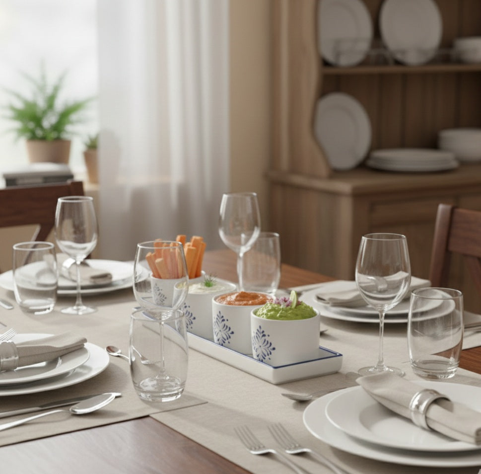 Set of 4 Dip Bowls with Platter