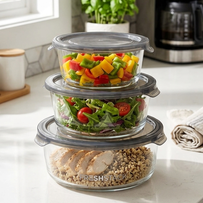 Round Glass Dish with Lid