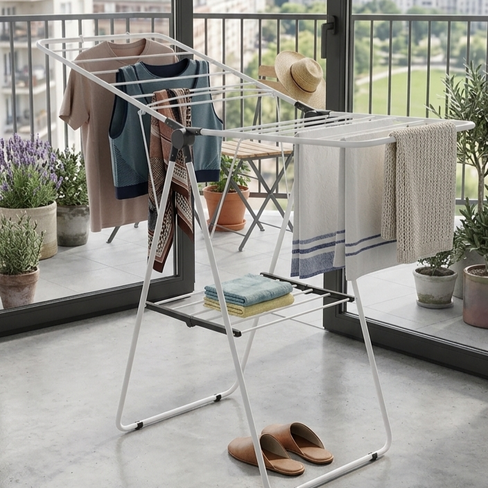 Foldable Clothes Drying Rack - White