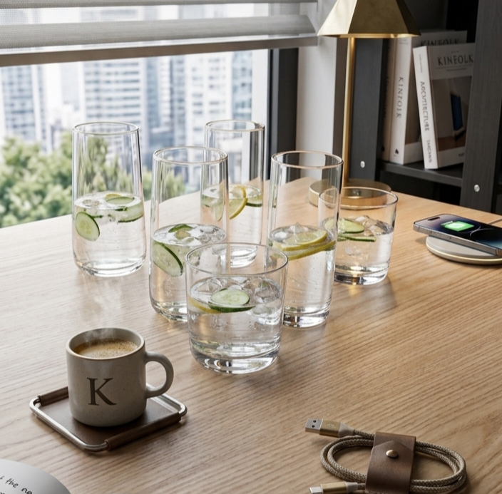 Clear Drinking Glass - Set of 6