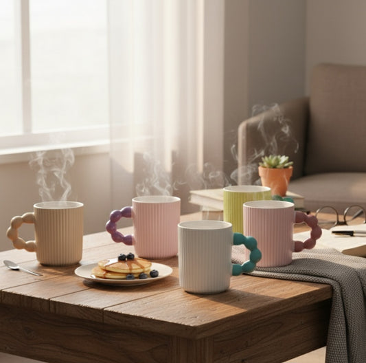 430ml Textured Tea/Coffee Mug - Set of 5