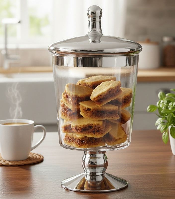 Decorative Glass Jar - Silver