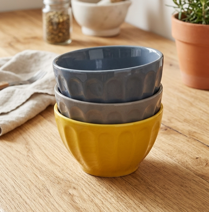 Set of 3 Porcelain Bowls