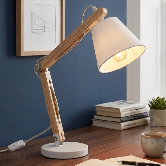 Wooden Desk Lamp White