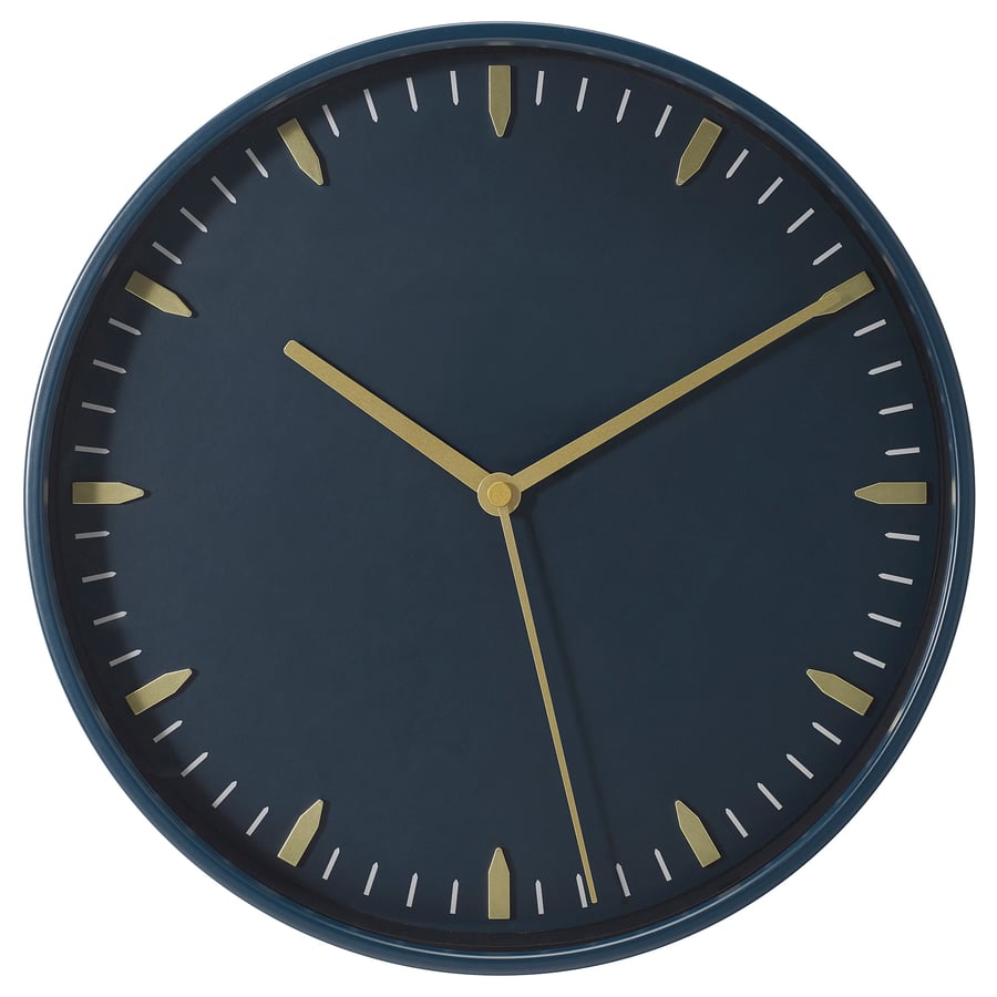 Wall Clock Dark Blue/Brass