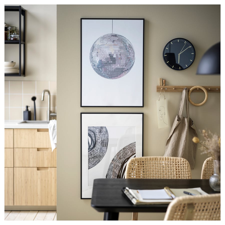 Wall Clock Dark Blue/Brass