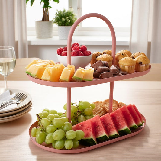 2-Tier Serving Stand Pink