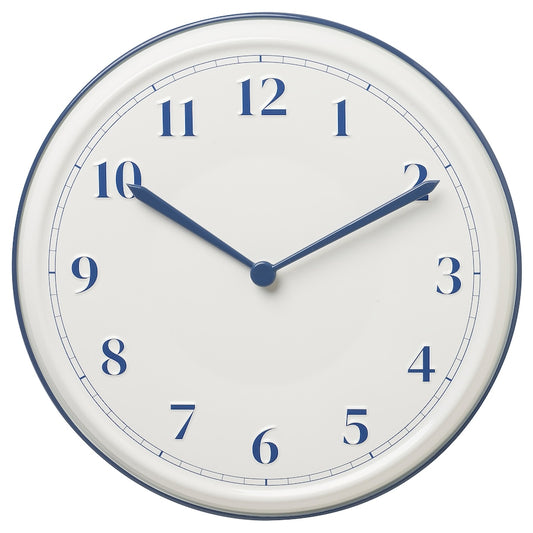 Wall Clock White/Blue