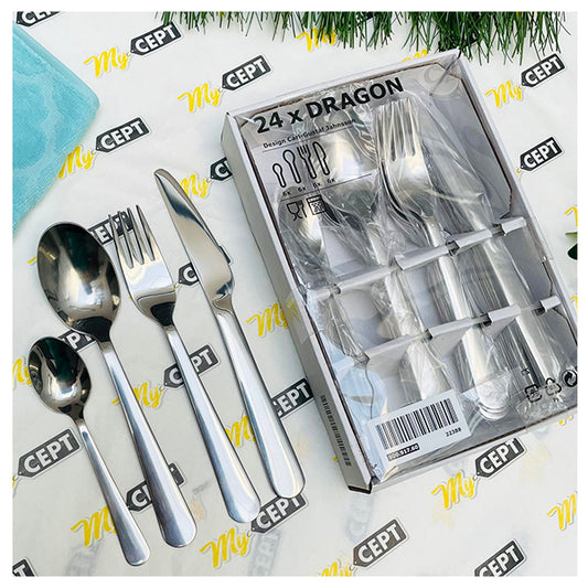 24-Pc Cutlery Set - Stainless Steel