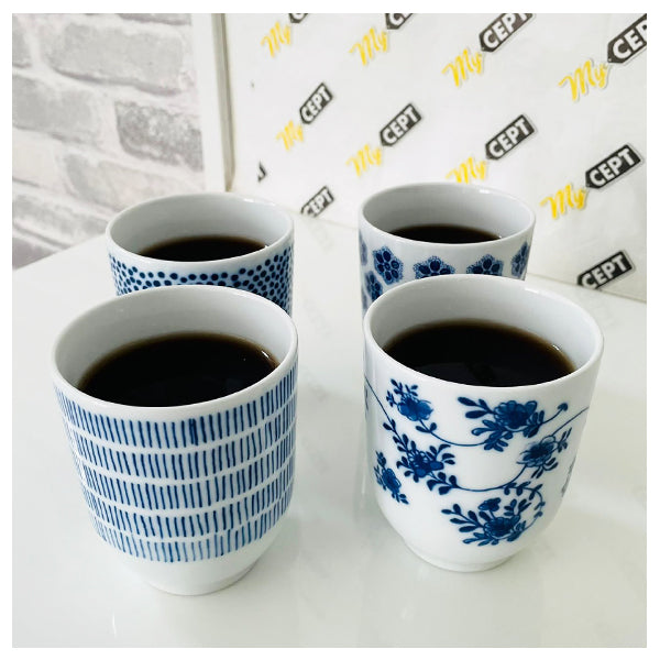 Blue Patterned Mug - Set of 4