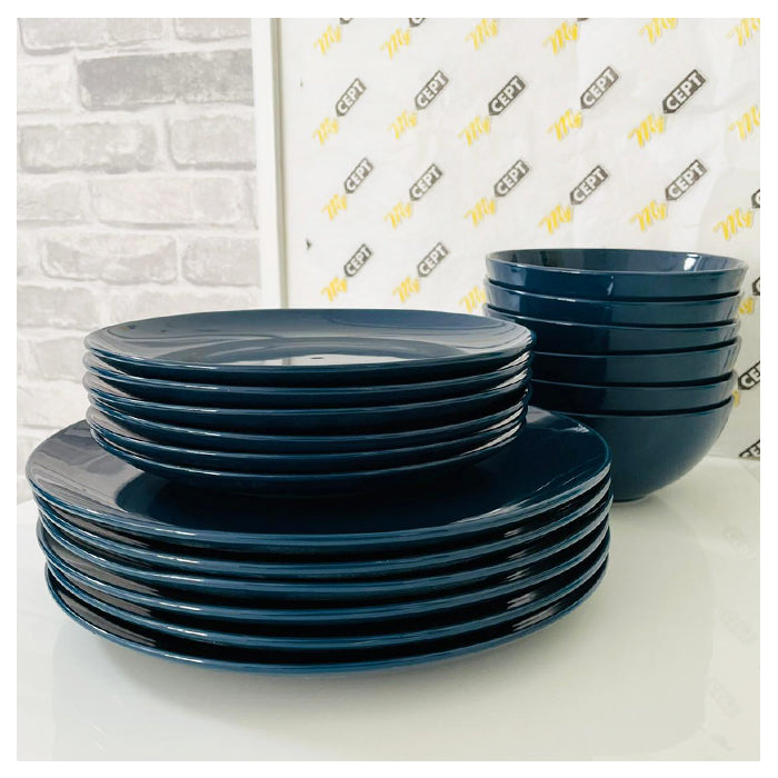 18-Pc Dinner Set - Dark Blue