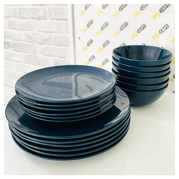 18-Pc Dinner Set - Dark Blue