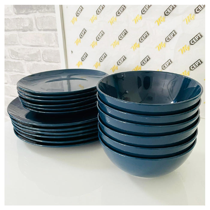 18-Pc Dinner Set - Dark Blue