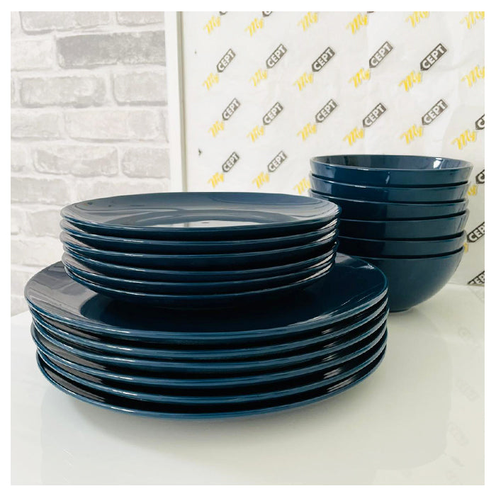 18-Pc Dinner Set - Dark Blue